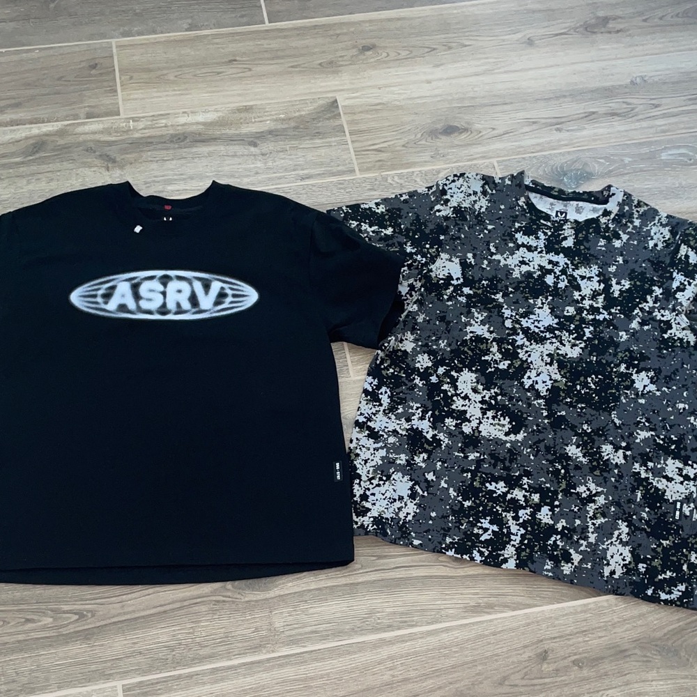 ASRV Lot Black Logo Tee Shirt Blue and Black Camo Tops - Short Sleeve Bundle - Picture 8 of 9